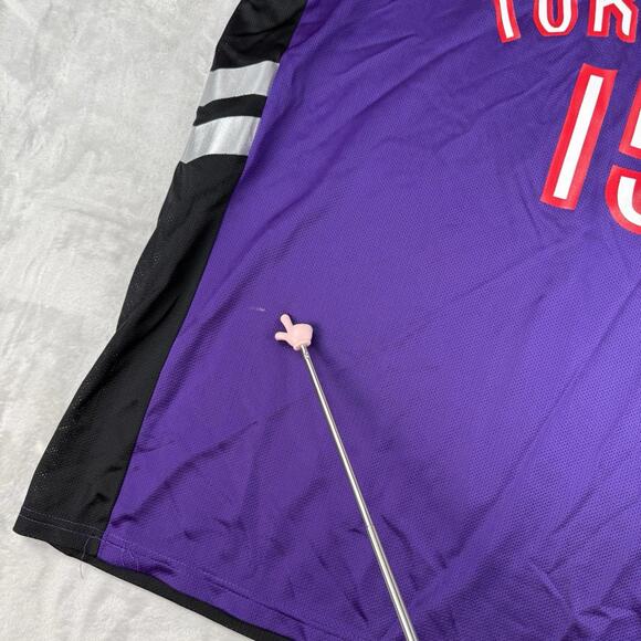 Vintage Champion Toronto Raptors Vince Carter 15 Jersey Men Sz XL NBA Purple Y2K - Picture 5 of 9